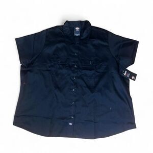 Dickies Women's Black 574 Work Wear Button Up Shirt SZ 3X NWT